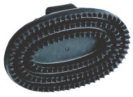Rubber currycomb oval, black,