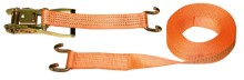 Ratchet lashing strap with claw hooks