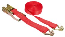 Ratchet lashing strap with double J-hook