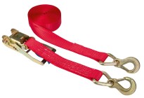 Ratchet lashing strap with triangle hook and triangle ring